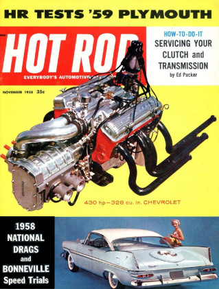 HOT ROD 1958 NOV - BONNEVILLE, NORTON-MARION, NEW FURY